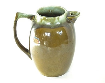 Vintage Pottery Pitcher from Pfaltzgraff - Green Drip Ware