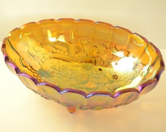 Vintage Carnival Glass Centerpiece Bowl from Indiana Glass