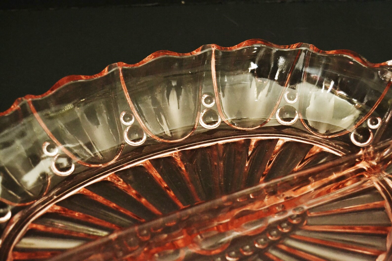 Pink Depression Divided Dish Oysters and Pearl From Hocking Etsy