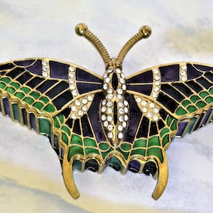 Vintage Butterfly Pillbox - Trinket Dish