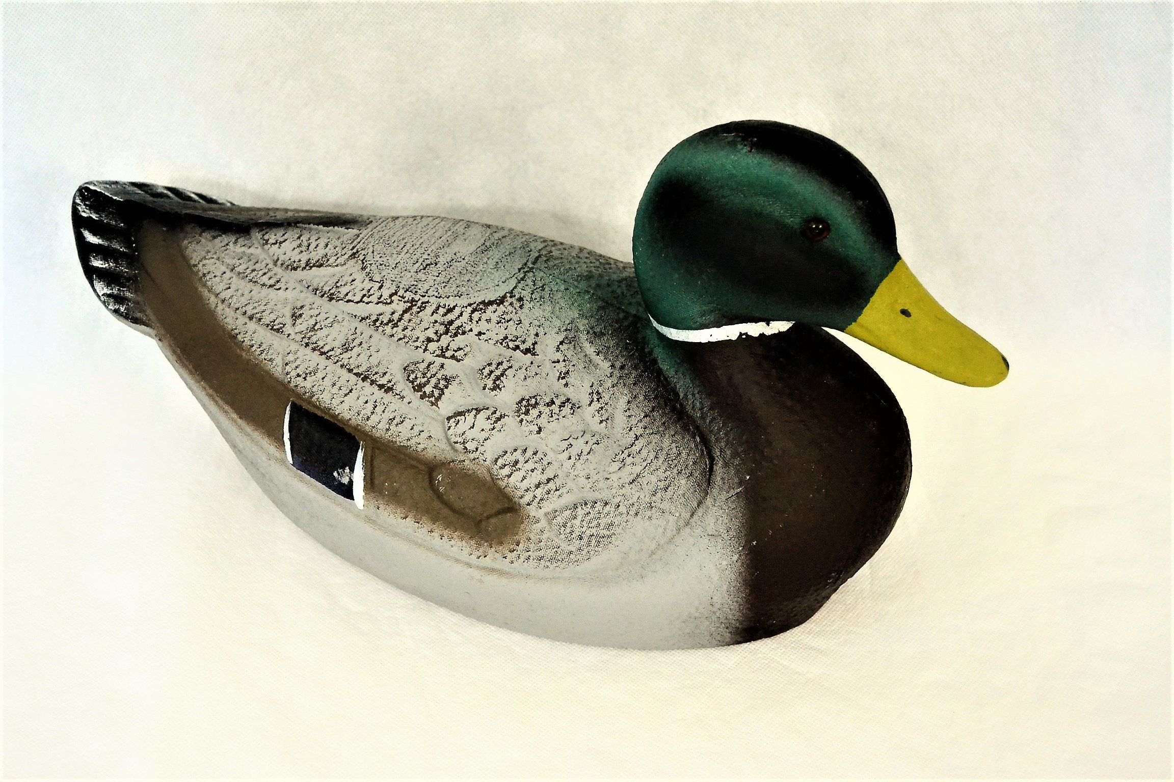 Vintage Duck Decoy Artisan Hand Carved and Painted, Mid Century