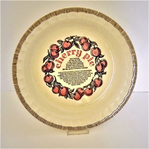 Vintage Cherry Recipe Pie Plate from Royal China Jeannette