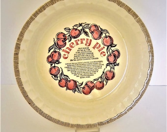 Vintage Cherry Recipe Pie Plate from Royal China Jeannette