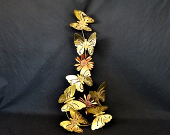 Brass Butterflies and Copper Sunflowers Wall Decor