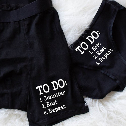 Personalized Underwear Matching Set Couples Gift Funny Etsy