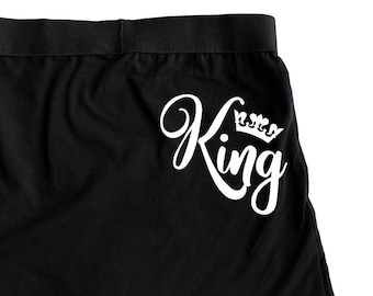 Funny Valentines Day Gift for Him, Gift for Boyfriend, King Mens Boxer Briefs, Funny Underwear Men, 1 Year Anniversary Gift for Husband