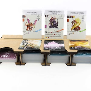 Wyrmspan Deck Holder, Fits Sleeved Cards, DIY Handmade Wyrmspan Gaming Organizer Kit for Tabletop Gamers, Wyrmspan Board Game Upgrade