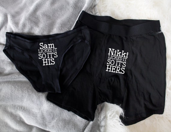 Personalized Names Funny Gift for Couples Underwear, I Licked It So Its  Mine, Funny Underwear Matching Set, 2nd Anniversary Gift For Husband
