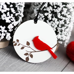 Memorial Christmas Ornament, Engraved Cardinal Decoration, Angel Cardinal Ornament, Remembrance Gift for Bereaved, Loss of Loved One
