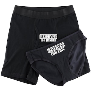 Personalized Lovers Undies, Reserved for Your Partner, Funny Christmas or Valentines Gift for Him and Her, Romantic Anniversary Present, 016
