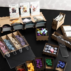 Wyrmspan Board Game Insert, Fits Sleeved Cards, DIY Wooden Wyrmspan Gaming Organizer Kit for Tabletop Gamers, Wyrmspan Board Game Upgrade