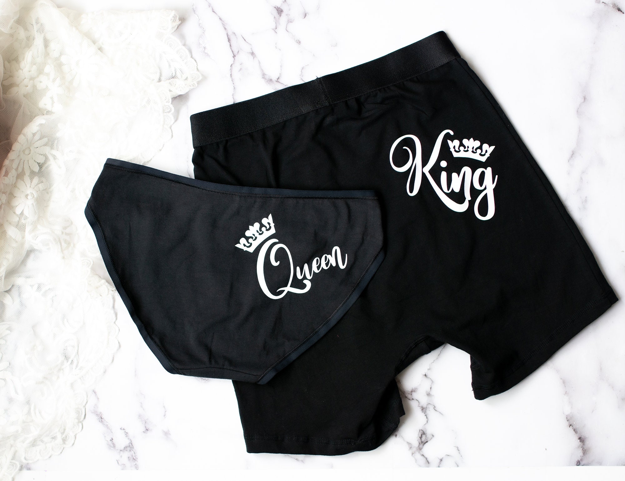 Matching Couples Underwear – King & Queen – Black - JT's His and