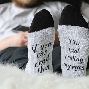 If you can read this socks, funny socks for men, Father’s Day gift for dad or grandpa, resting my eyes, husband gift, father in law present