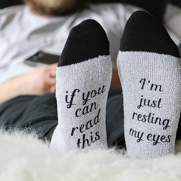 If You Can Read this I'm Just Resting My Eyes, Funny Socks for Men, Birthday Gift for Dad from Adult Daughter