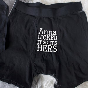 Custom Underwear, Naughty Valentines Day Gift for Him, Groom Gift from Bride on Wedding Day, 1 Year Anniversary Gift for Boyfriend, -013