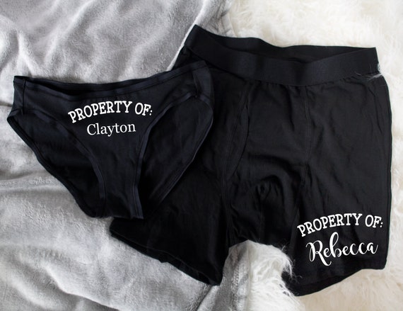 Property of Underwear, Personalized Boxer Briefs, Custom Underwear for  Couple, Fiance Gift, Personalized Gift for Boyfriend, Set of 2 -  Canada