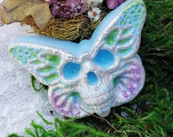 Moth Skull Bath Bomb:  Goth Gift - Halloween Bath Bomb - Luna Moth