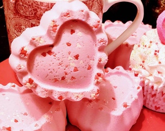 Valentines Gift for Her - Heart Bath Bomb - Valentine Gift for Girlfriend - Romantic Gift for Her - Coquette Valentine Gift