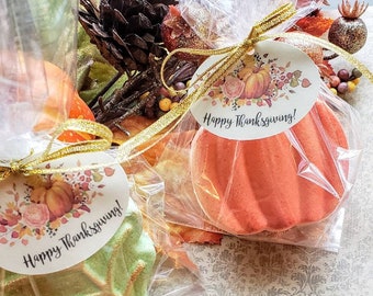Thanksgiving Bath Bomb Favors - Pumpkin & Leaf Aromatherapy Gifts