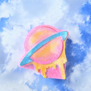 Saturn Bath Bomb: Outer Space Gift for Kids - Galaxy Bath Bomb - Space Party Favors image 2