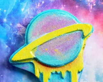 Saturn Bath Bomb: Outer Space Gift for Kids - Galaxy Bath Bomb - Space Party Favors