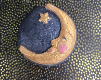 Crescent Moon Bath Bomb - Leather Scent - Relaxation Gift for Her - Gothic Moon