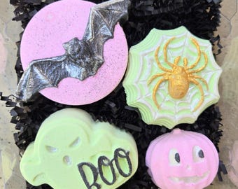 Halloween Bath Bomb Set: Bat & Pumpkin - Gift Boxed