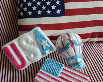Patriotic Bath Bomb Gift Set - Americana Gift - USA Red White and Blue - 4th of July Party Favors - Independence Day Favors