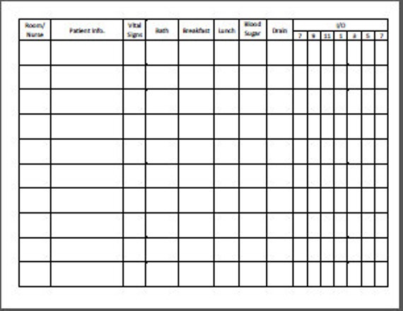 Printable Free Cna Report Sheet Templates