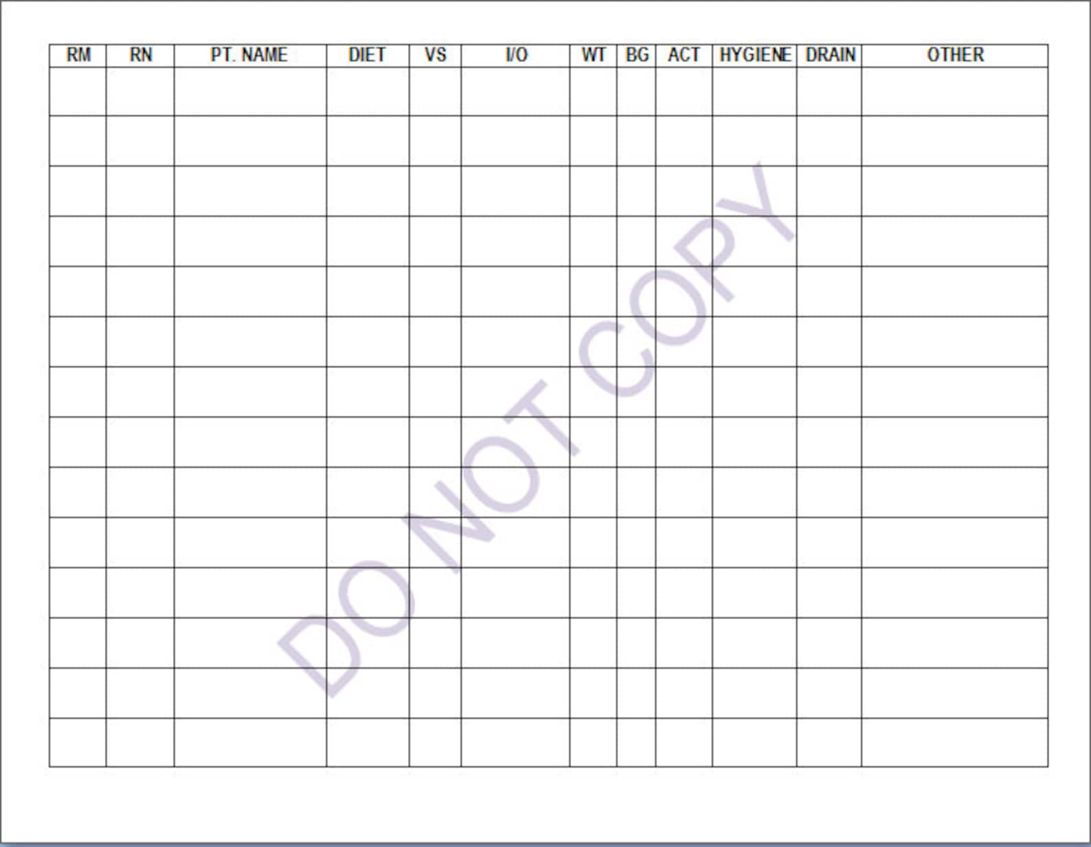 CNA Report Sheet Etsy