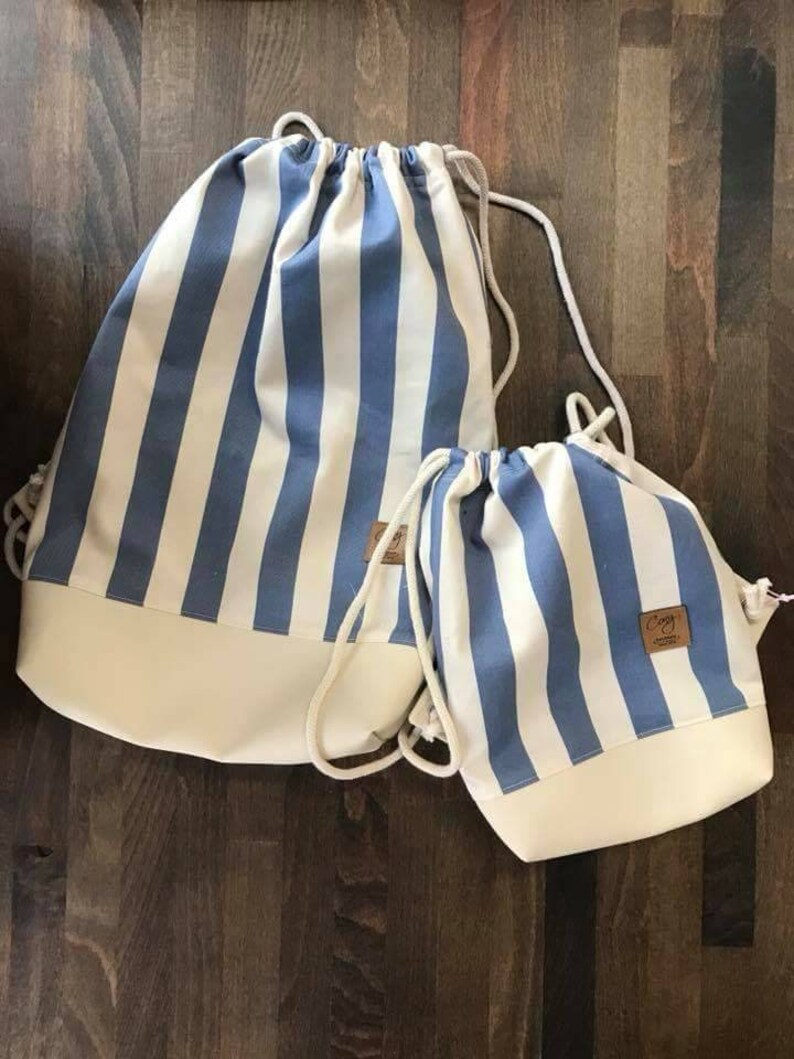 Maritime bag made of cotton and synthetic leather