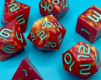 Fiery Chill Sharp Edge Dice Set (7) For Role Playing Games