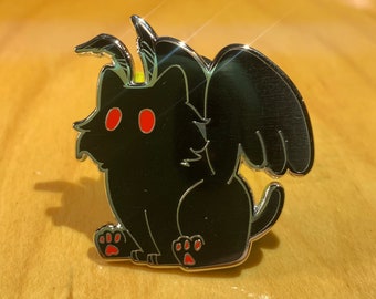 Mothcat! - Mothman Cryptid Kitty Hard Enamel Pin