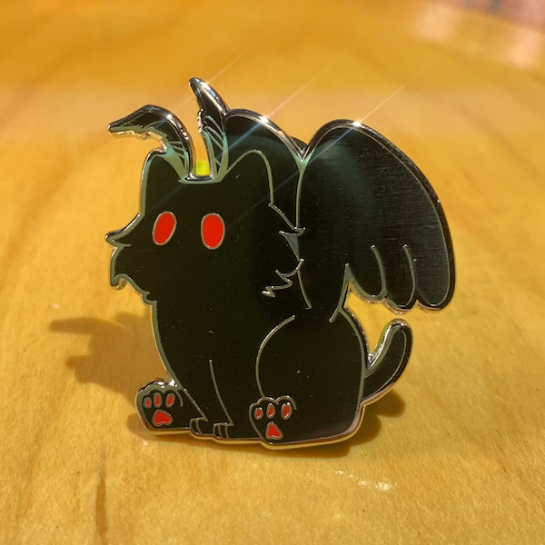 Mothcat! - Mothman Cryptid Kitty Hard Enamel Pin