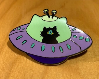 Alien Kitty - Alien Cryptid Cat Hard Enamel Pin