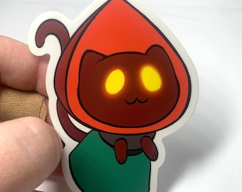 Catwoods Monster Sticker - Flatwoods Monster Cryptid Kitty - Eldritch Beans