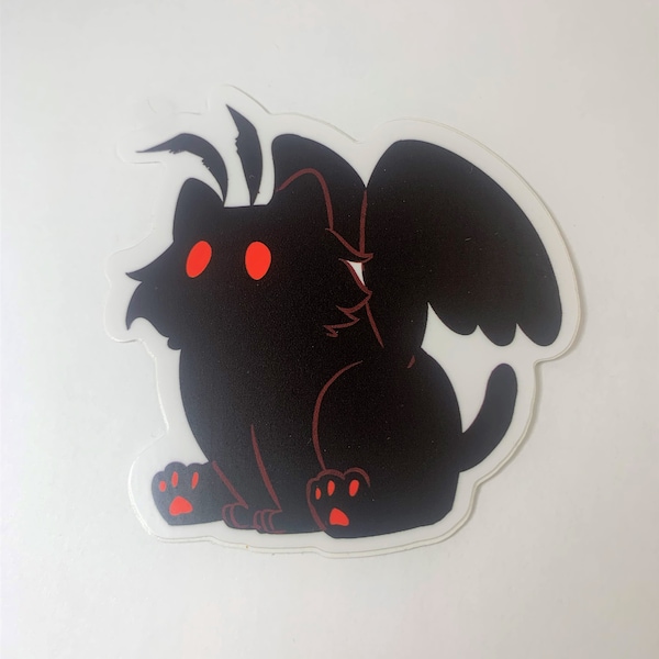 Moth Cat Sticker - Mothman kitty