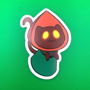 Catwoods Monster Sticker - Flatwoods Monster Cryptid Kitty - Eldritch Beans