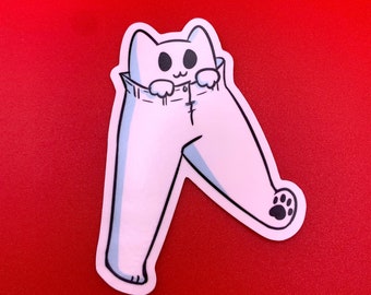 Fresno Beancrawler Sticker - Fresno Nightcrawler Cryptid Kitty - Eldritch Beans