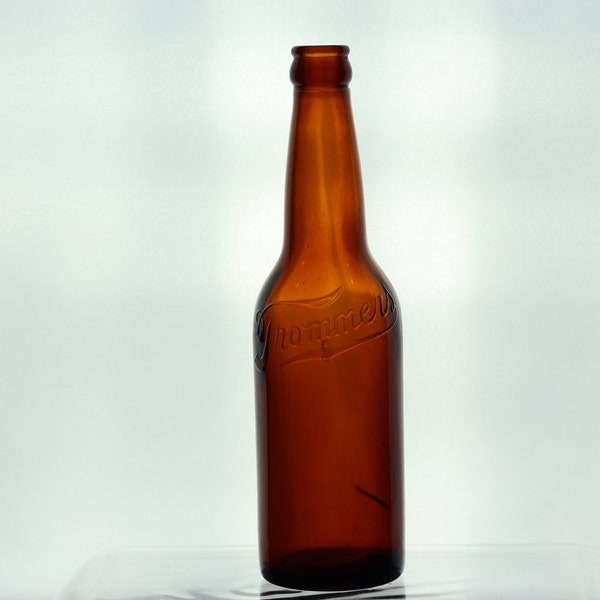 Vintage 1900s Trommers Amber Brown Glass Beer Bottle | Embossed | Made in Brooklyn NY | Reusable | Mancave | Flower Vase | Great Deep Color