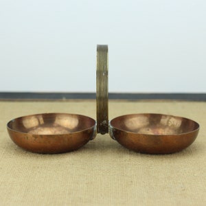 Vintage 1930s CHASE Copper Nut Dish | Brass Handle | Candy & Mint Serving | Art Deco | Antique | Decorative Serveware | Oxidized Tableware