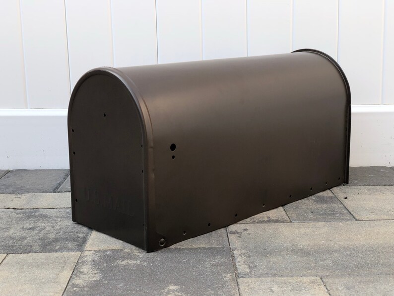 Vintage Metal Tin Mailbox US Mail Post Box Bronze Painted Steel Wedding Card Gift Holder Vintage Decor Manufactured by Gibraltar Industries