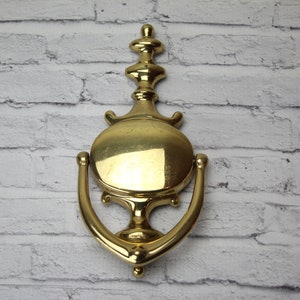 Vintage Brass Door Knocker | Door Hardware | Lacquered | Aged Patina | Decorative Home Decor | Farmhouse Decoration | Fixer Upper Style