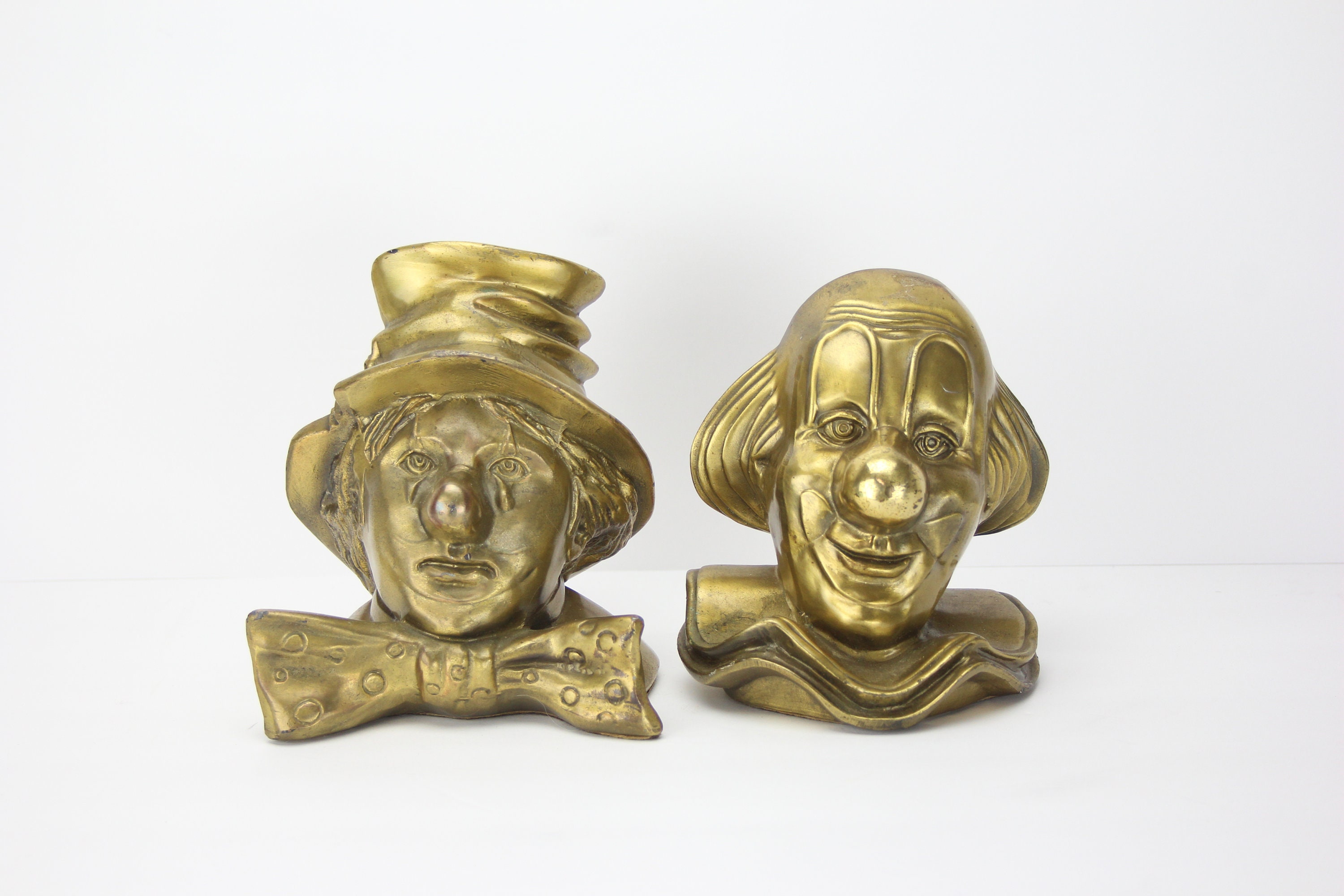 Vintage Clown Book Ends - Etsy