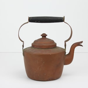 Rare Vintage Copper Kettle | Grillby Metallfabrik | No. 3 Size | Sweden | Teapot | Wood Handle | Tea Pot | Farmhouse | Antique | Decor