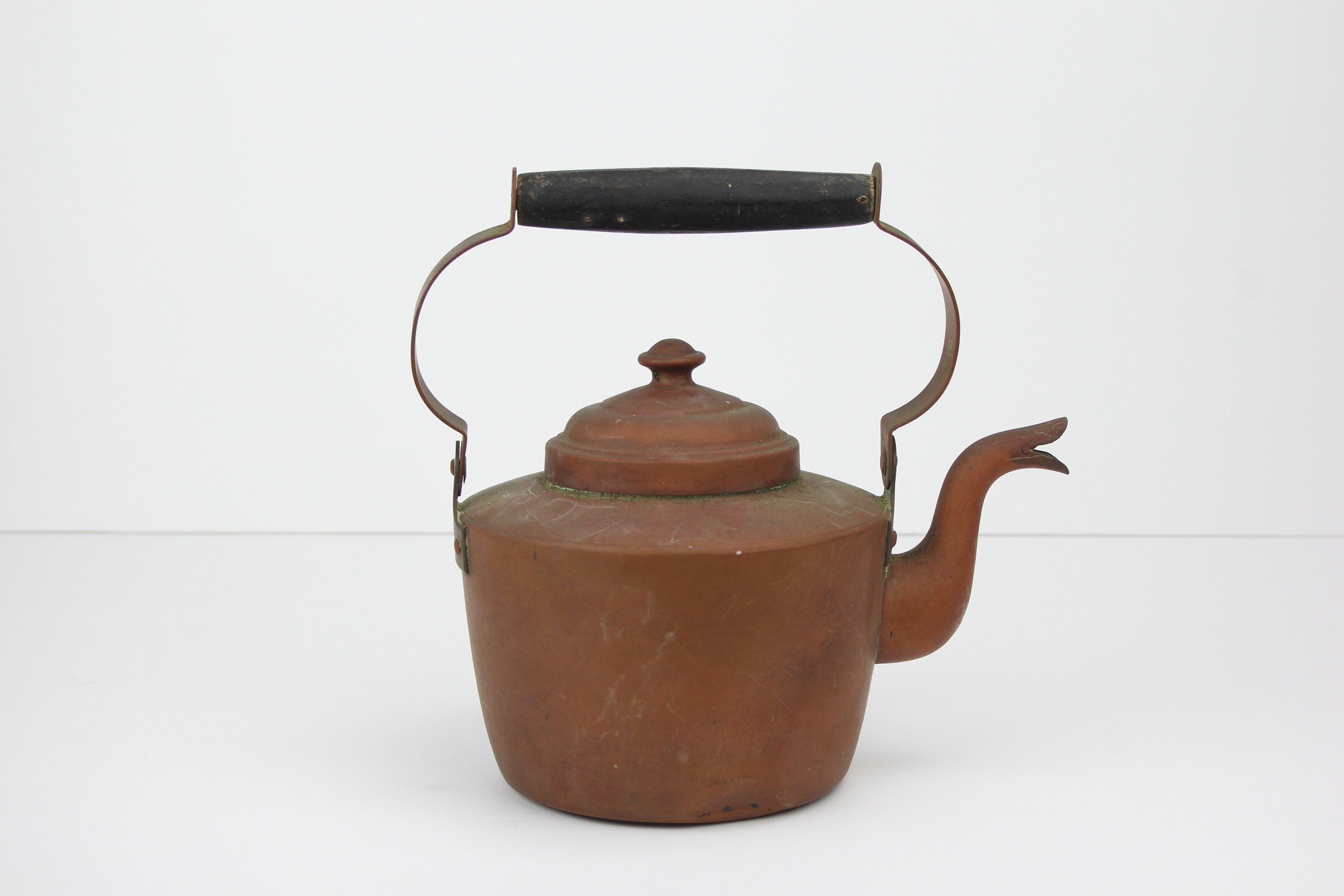 Vintage Tea Pot : Rare Hot Water Kettle Stainless Steel Stripe