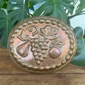 Vintage French Copper Cake Mold | Heavy | Extra Large | Baking Accessories | Tin Lined | Bakeware | MCM | Vintage Kitchen | Fruit Design