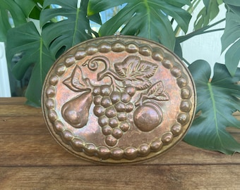 Vintage French Copper Cake Mold | Heavy | Extra Large | Baking Accessories | Tin Lined | Bakeware | MCM | Vintage Kitchen | Fruit Design