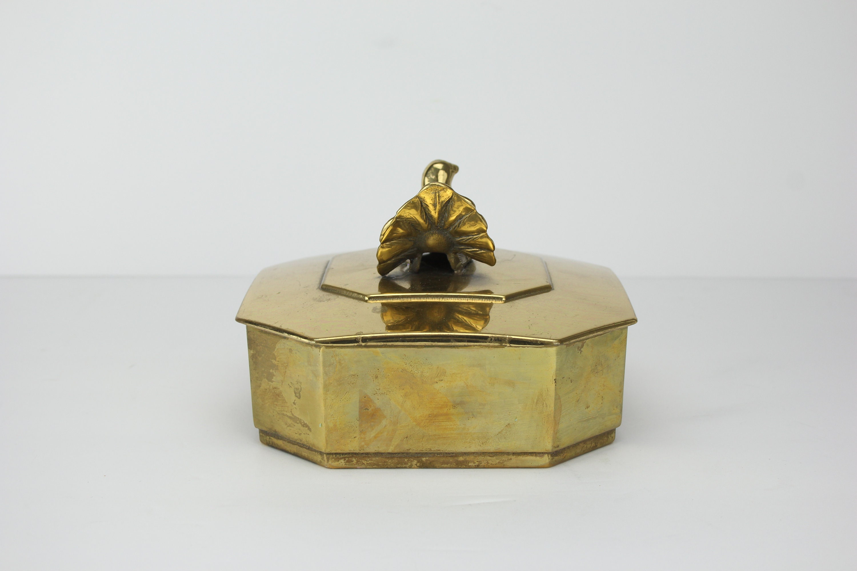Vintage Brass Trinket Box Made in Italy Bird Midcentury Etsy