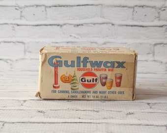 Vintage Gulfwax Paraffin With Box Retro Kitchenalia Kitschy 